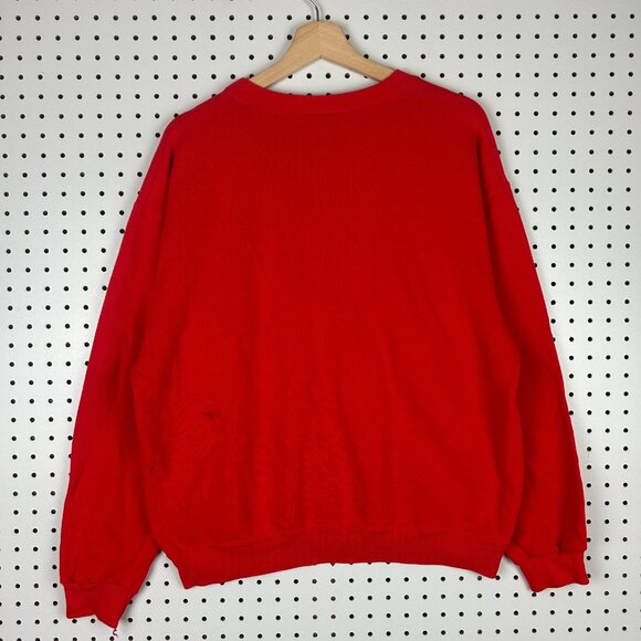 Ole Miss Vtg 90s Crewneck Large Sweatshirt Rebels Red Blue Hanes Colonel - Picture 3 of 6